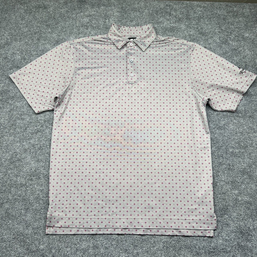 FootJoy Polo Shirt Mens Large Geometric FJ Golf Stretch Performance Adult